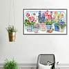 [Brand]Potted Flowers - 14CT Stamped Cross Stitch - 47*28cm - Flower Natural