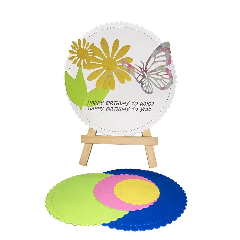 5pcs 12cm large size sewing circular metal cutting die DIY scrapbook / business card printing decoration knife