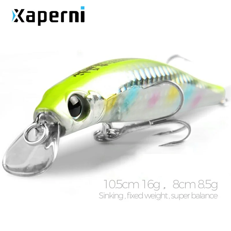 Xaperni 10.5cm 16g  8cm 8.5g Hot fishing gear shone sinking lures minnow crank fixed weight system wobbler bait isca artificial