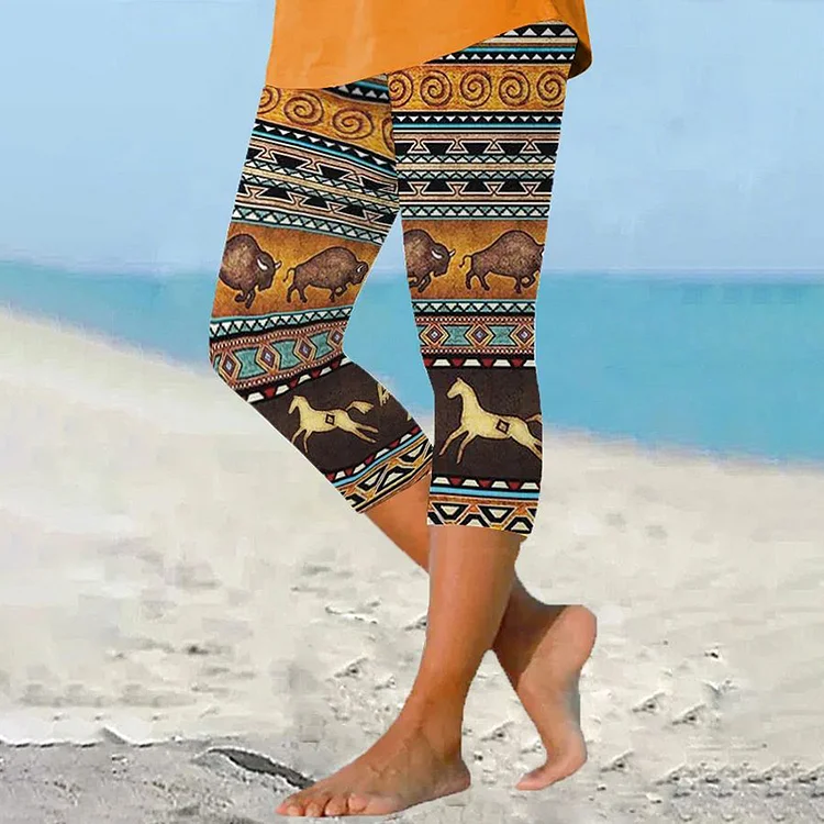 Western Print Casual Leggings