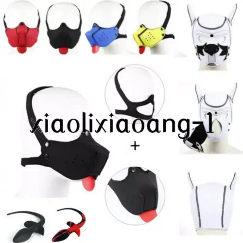 pornhint Pornhint New Detachable Nose Muzzle Mask Tongue Binding Dog Rubber Hood Mask Gags Plugs Libido