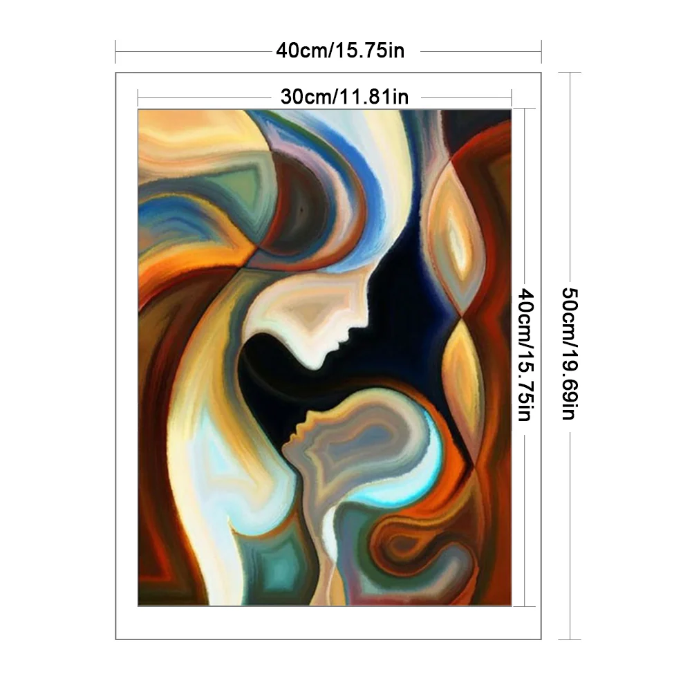 9CT Full Stamped Cross Stitch Bead Embroidery- Figure(Canvas|30*40CM)