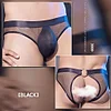Men's Low-Rise Mesh Underwear Sexy Open Crotch Briefs