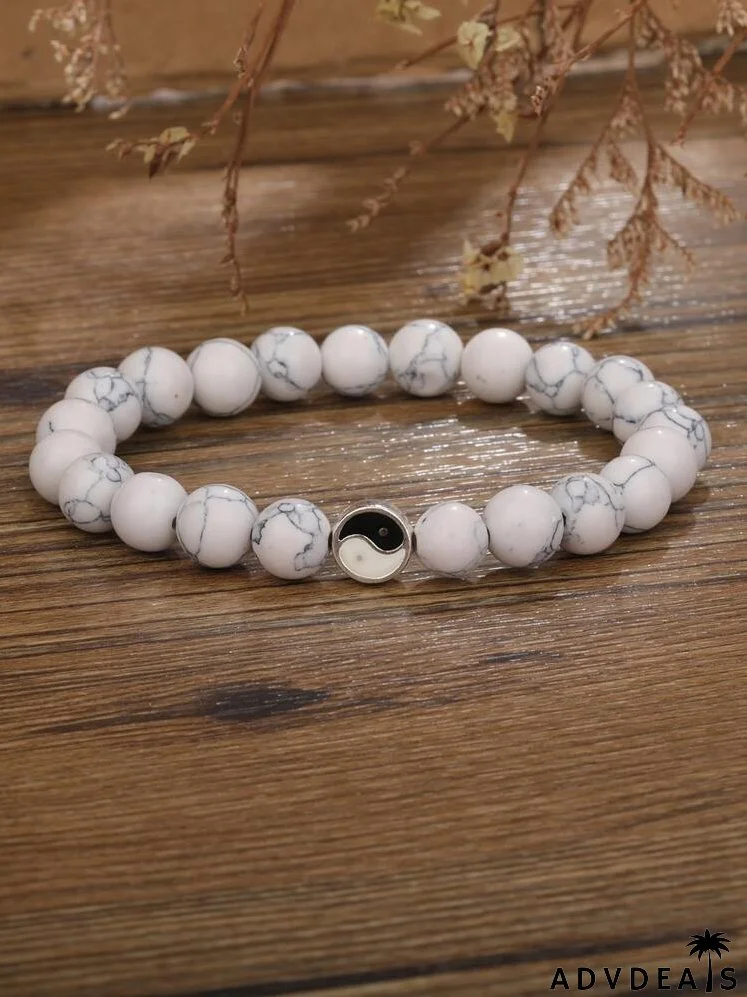 3pcs Yin & Yang Decor Beaded Bracelet