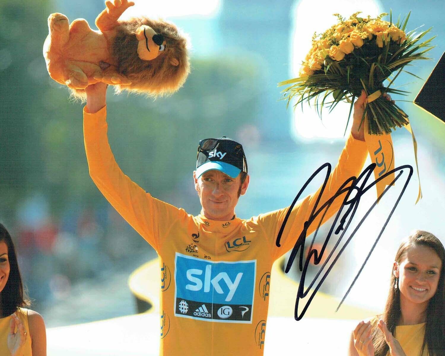 Bradley WIGGINS Signed Autograph 10x8 Photo Poster painting 3 Tour de France Winner AFTAL COA