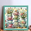 Teacups And Vases-11CT Stamped Cross Stitch 45*45cm/17.72*17.72in tapestrymarket