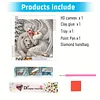 Ange avec lion blanc kit de peinture en forme de pierre-pare-pierre, bricolage partiel pour adultes d&eacute;butants, peintures de diamants, art de pierres pr&eacute;cieuses 30x30cm