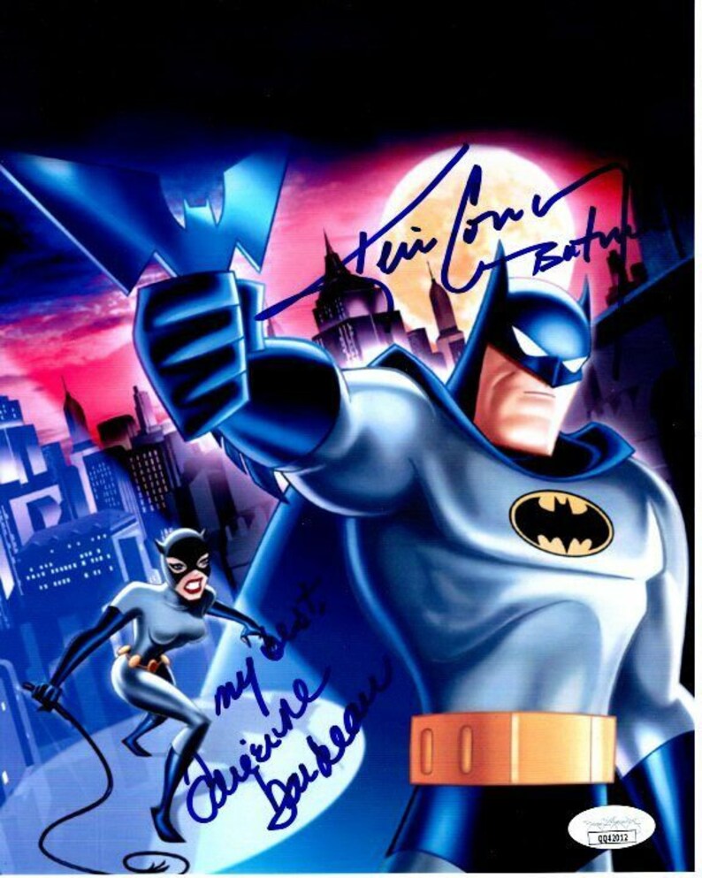 Kevin conroy and adrienne barbeau signed 8x10 batman & catwoman Photo Poster painting jsa