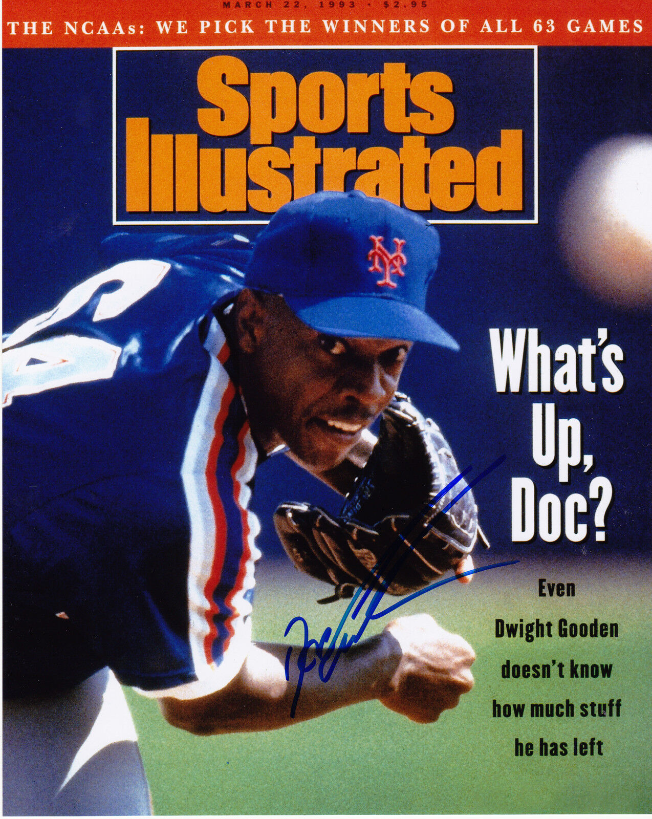 DWIGHT GOODEN NEW YORK METS SIGNED SPORTS ILLUSTRATED 8x10