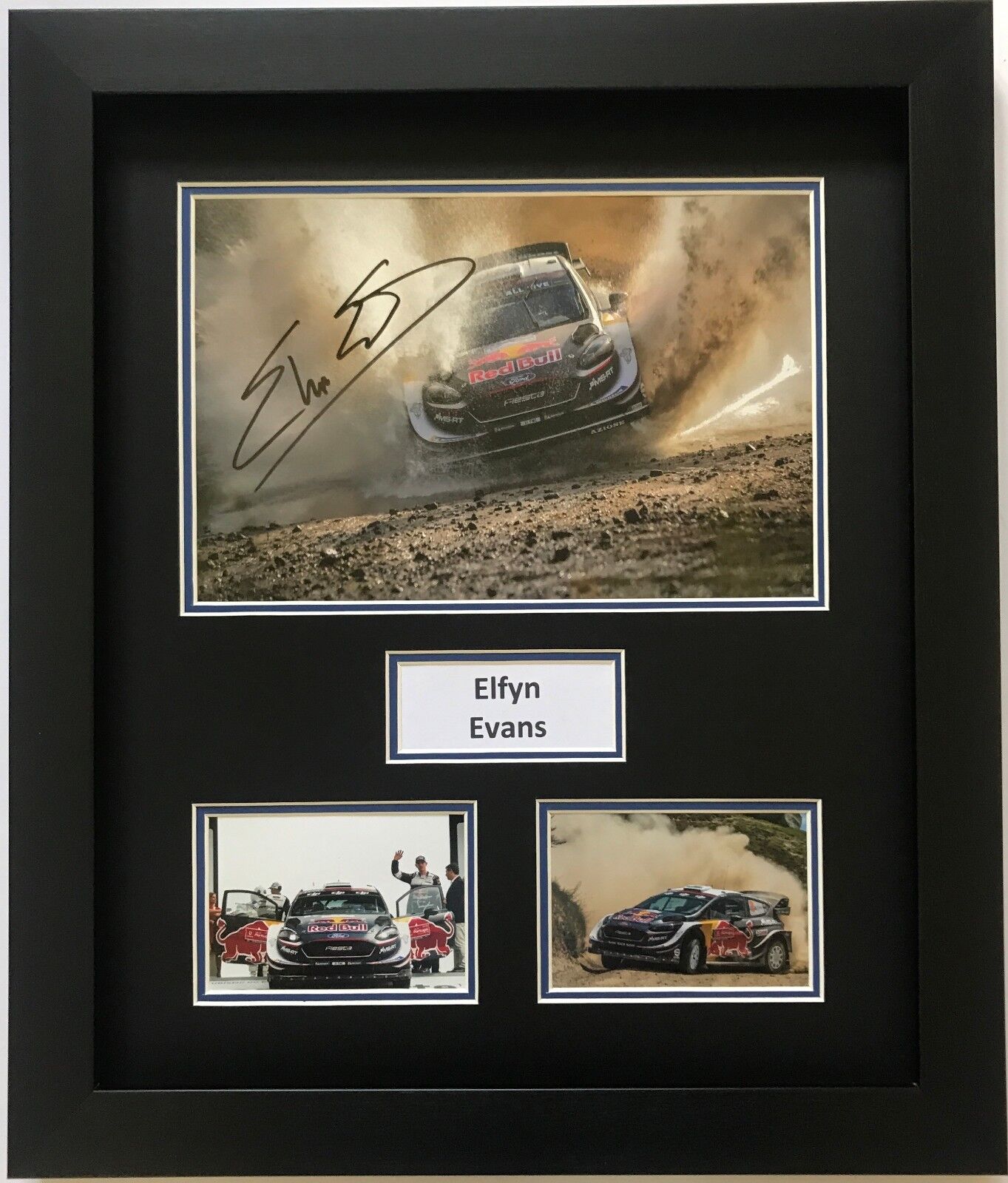 ELFYN EVANS HAND SIGNED FRAMED Photo Poster painting DISPLAY FORD FIESTA RALLY 1.