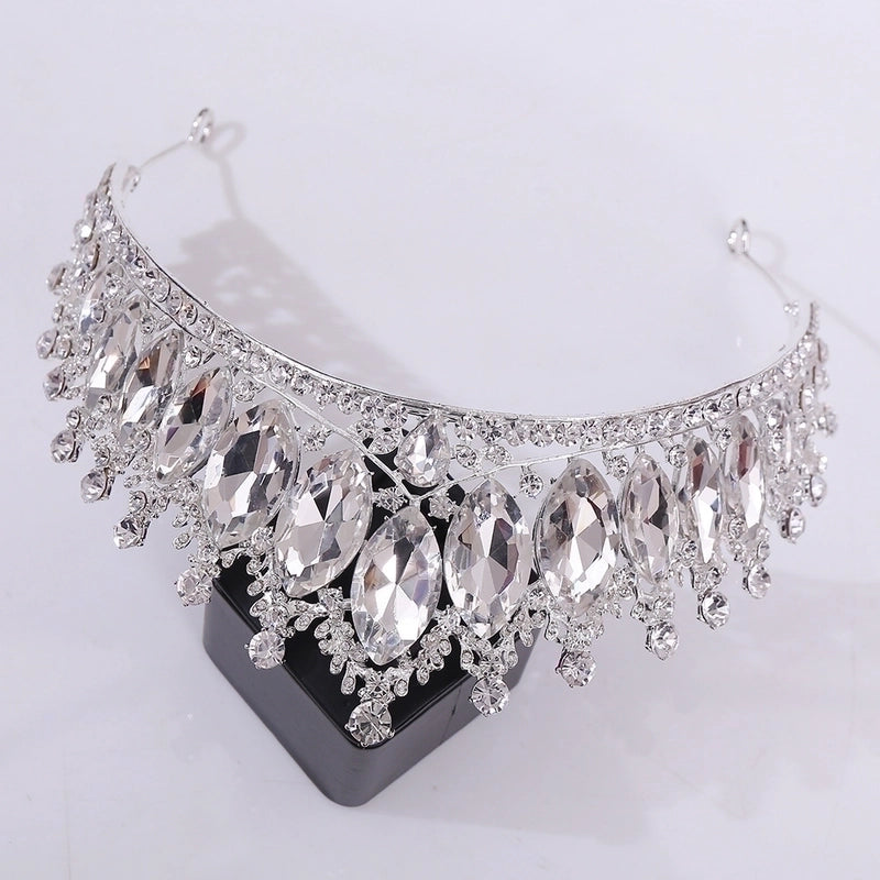 Retro Crown Alloy Inlay Crystal Rhinestones Crown 1 Piece