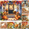 (Multistyle) Automne Citrouille Feuilles Mortes-Perceuse Ronde Peinture Diamant-40*40CM