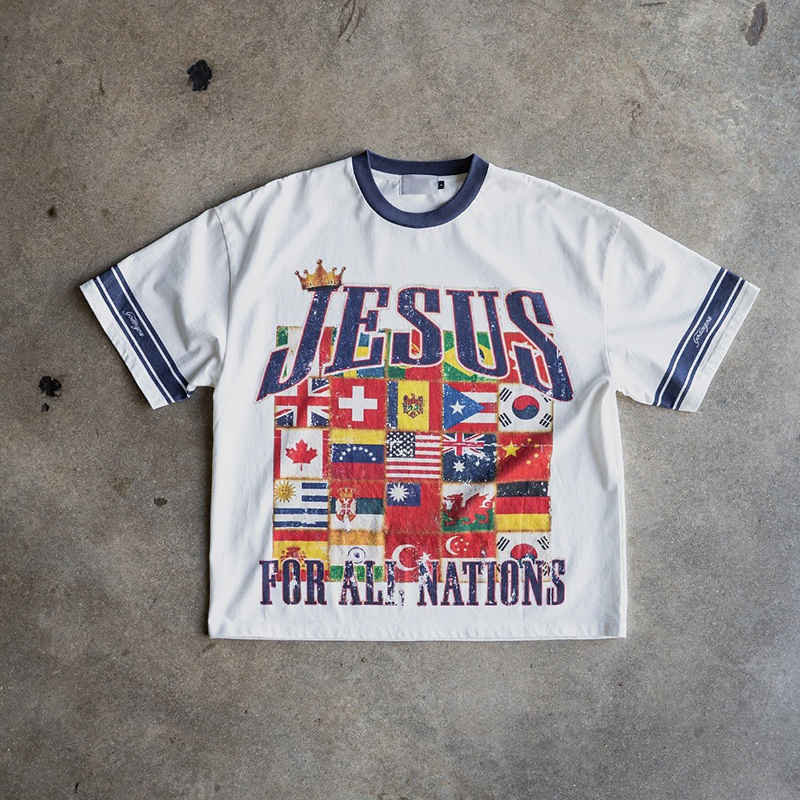 Jesus For All Nations Graphic 100% Cotton Short Sleeve T-shirt