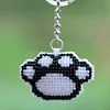 Bead Embroiderys - Paw Beaded Counted Cross Stitch Keychain Ornament Kit for Adults Beginners