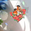 Diamond Painting Acrylic Single-Sided Heart Twin Sparrows Hanging Pendant