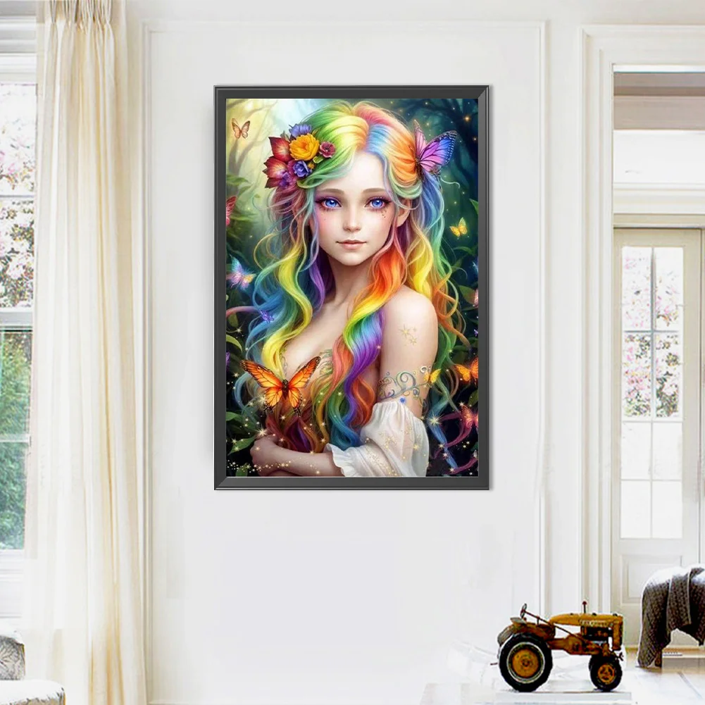 Partial AB Diamond Painting - Full Round Drill - Girl(Canvas|45*65cm)