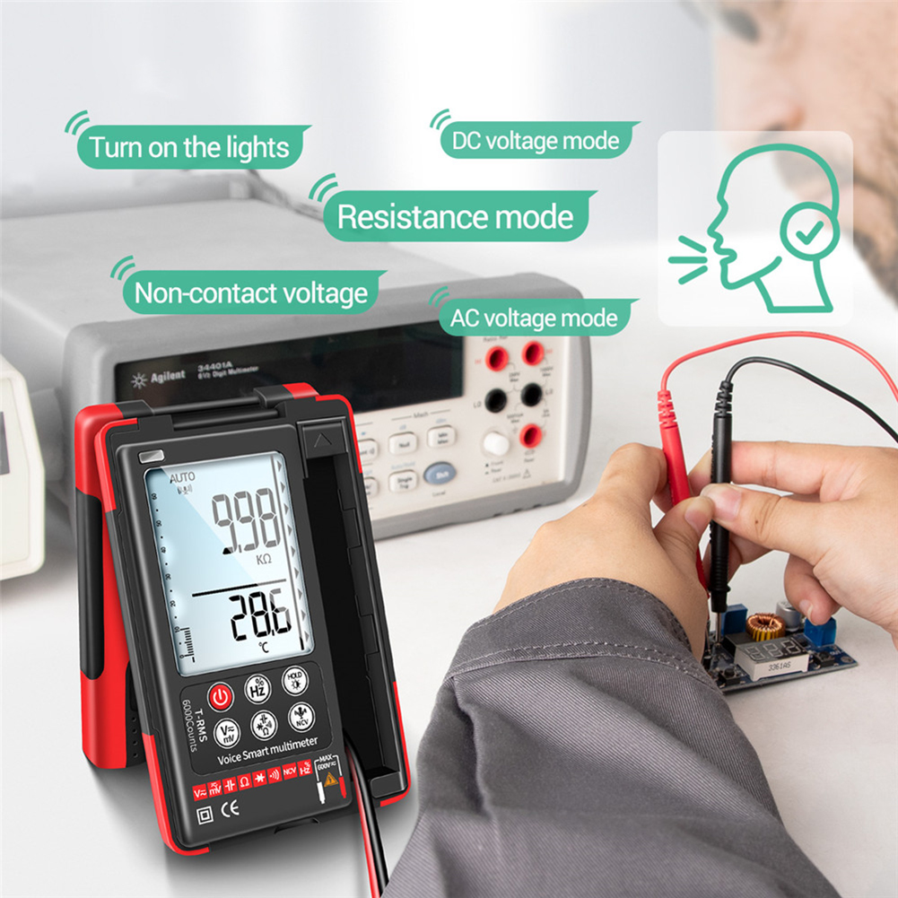 

Full Automatic Intelligent Voice Control Multimeter Resistance Measure Tool, Red, 501 Original