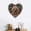 (US Local)(Upgrade Size)DIY Double Sided Effect Diamond Painting Hanging Pendant Kit (Indian)