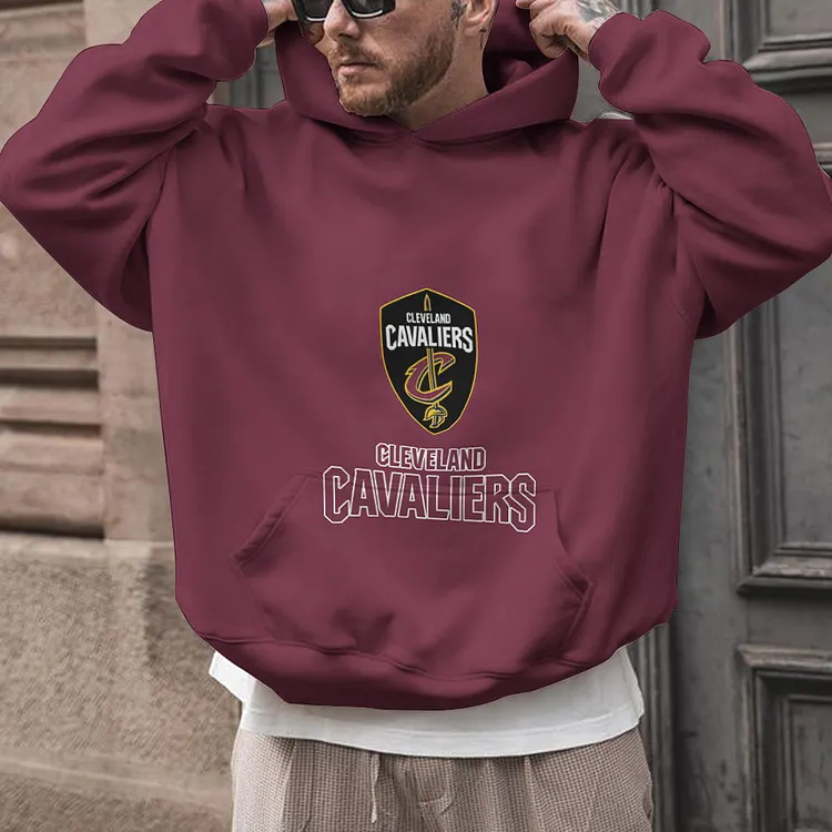Cleveland Cavaliers Printed Hooded Pocket Pullover Hoodie