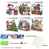 6Pcs Diamond Painting Merry Christmas Greeting Card for Holiday Party Favors