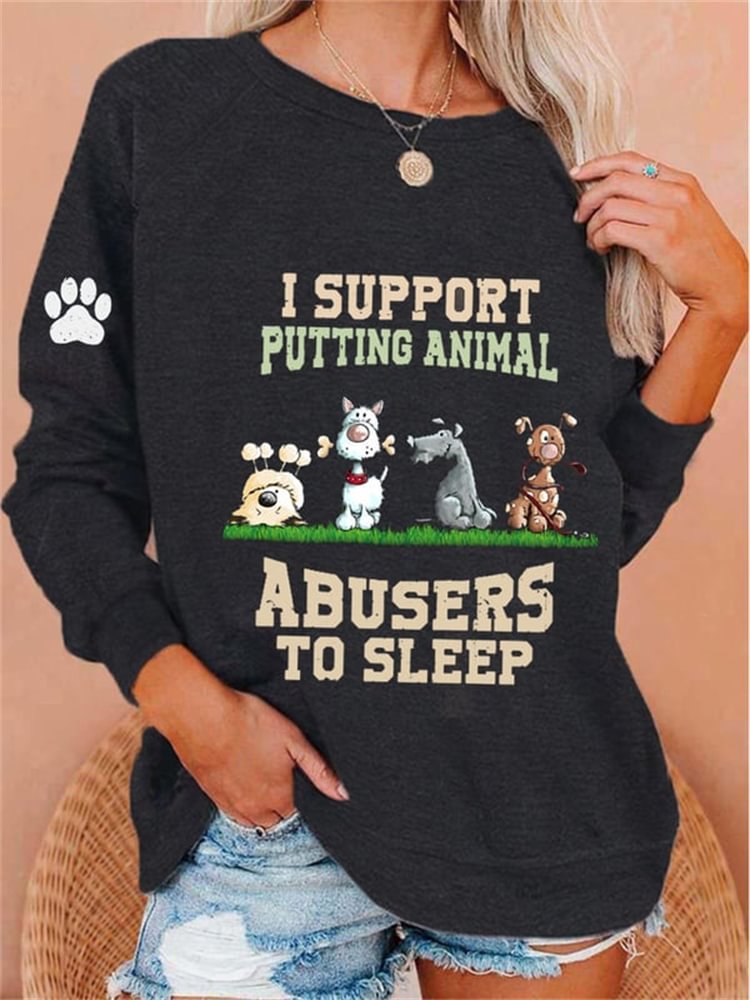 Punish Animal Cruelty Cute Dogs Paw Sweatshirt