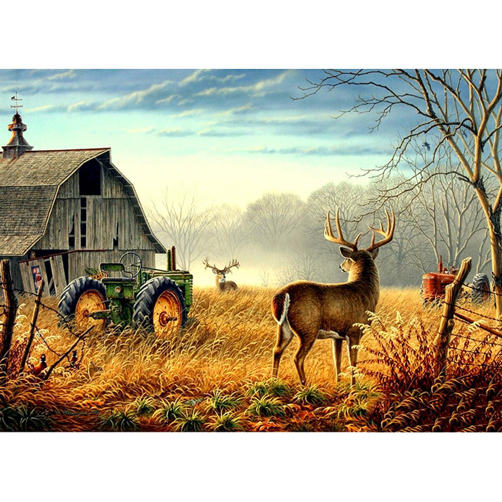 

30*40CM - Deer - Round Drill Diamond Painting, 501 Original