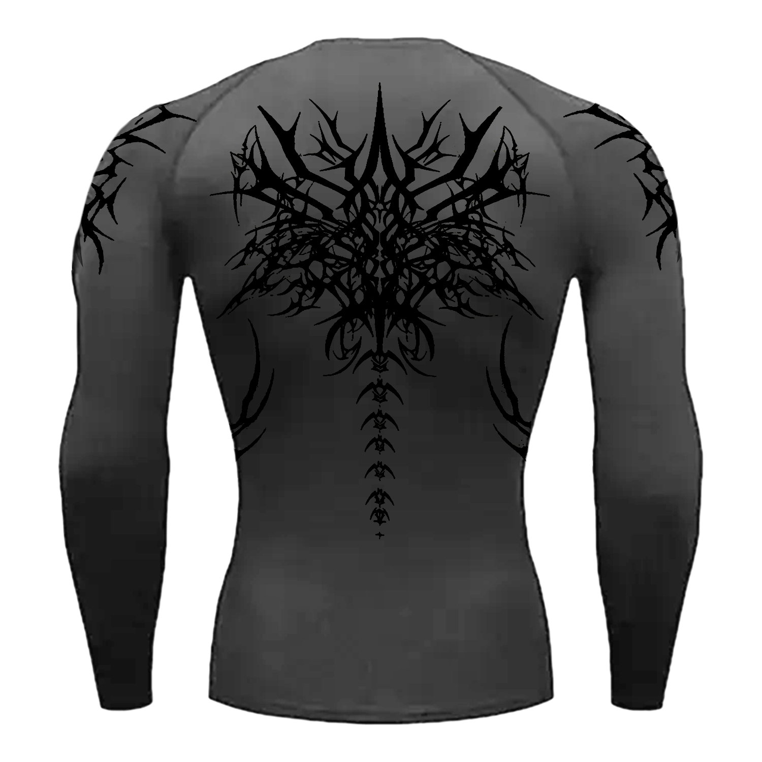 Spinal Prayer Compression Long Sleeve-Gray