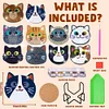 10pcs Cat Diamond Painting Coasters with Holder