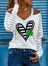 Off Shoulder Top Woman Print T-shirt