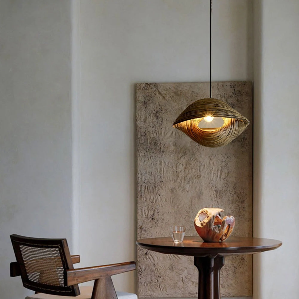 Bamboo Shell Design Pendant Lamp