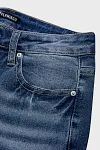 Stone Wash Frayed Mid Waist Flare Jeans
