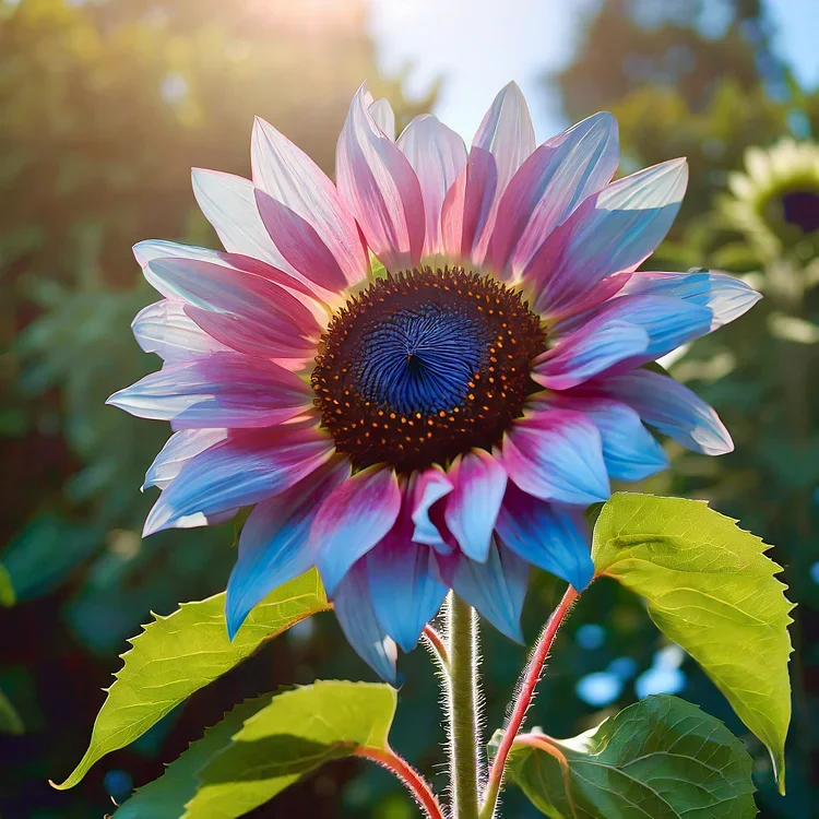 🌻Twin-Blossom Blue Over Pink Sunflower Seeds💕