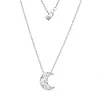 14K Gold Round Brilliant Cut Lab Diamond Five-Stone Moon Pendant Necklace &ndash; Bezel Set Diamond Necklace for Men & Women
