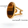 Natural Brown Tiger's Eye Stones Golden Ring