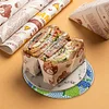 4PCS Wooden Diamond Painted Placemats Round Placemat with Holder (Bouquet)