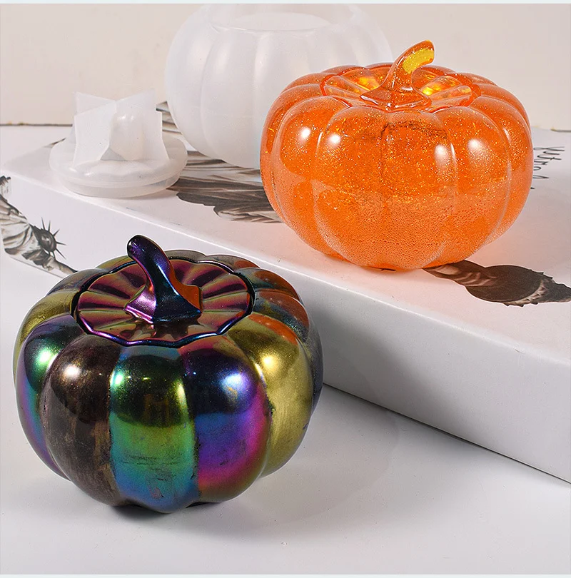 Pumpkin Plaster Storage Box Ornament Silicone Mold Set
