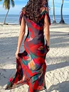 Gauze Tie Dye Condole Belt Maxi Dress