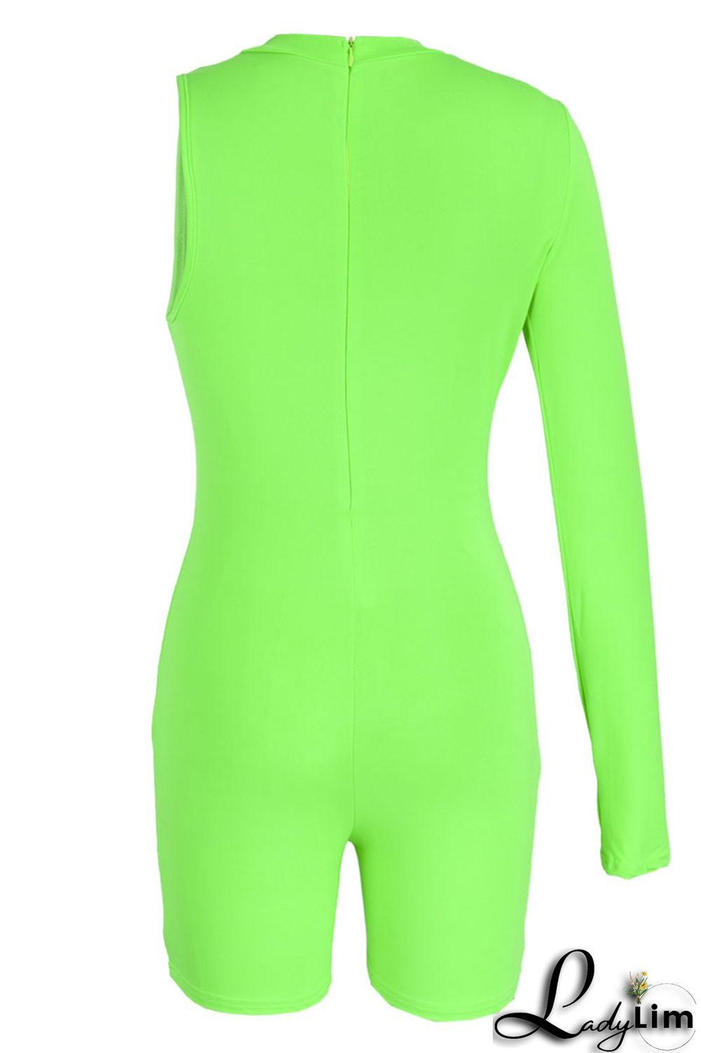 Black Sexy Sportswear Solid Patchwork Asymmetrical O Neck Skinny Jumpsuits