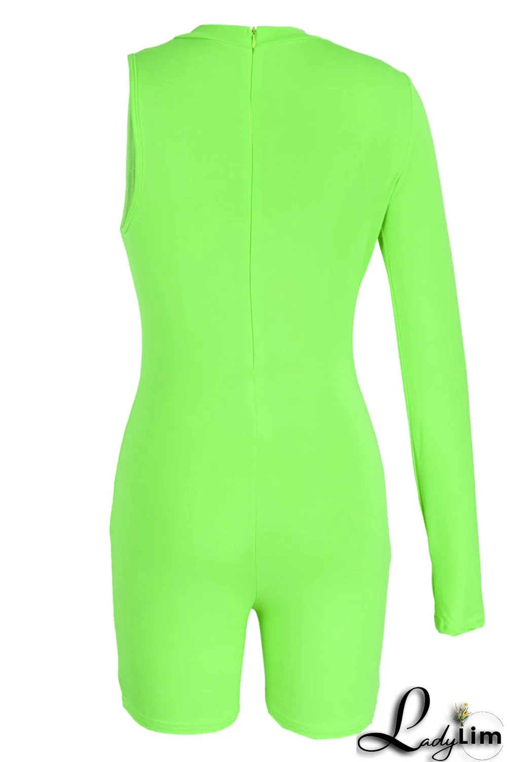 Black Sexy Sportswear Solid Patchwork Asymmetrical O Neck Skinny Jumpsuits