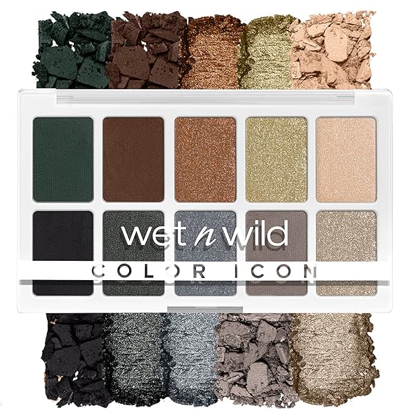 wet n wild Color Icon 10-Pan Eyeshadow Makeup Palette, Brown Nude Awakening, Long Lasting, Shimmer, Metallic, Glittery, Matte, Rich Smooth Pigment, Cruelty Free Nude Awakening 1 Count (Pack of 1) Eyeshadow