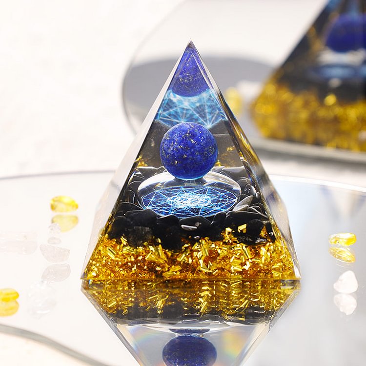 Lapis Lazuli Sphere Letter 1972 Orgone Pyramid