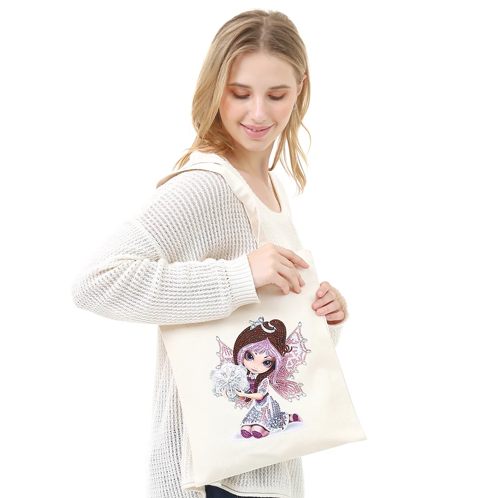 DIY Diamond Painting Eco-Friendly Canvas Bag - Girl