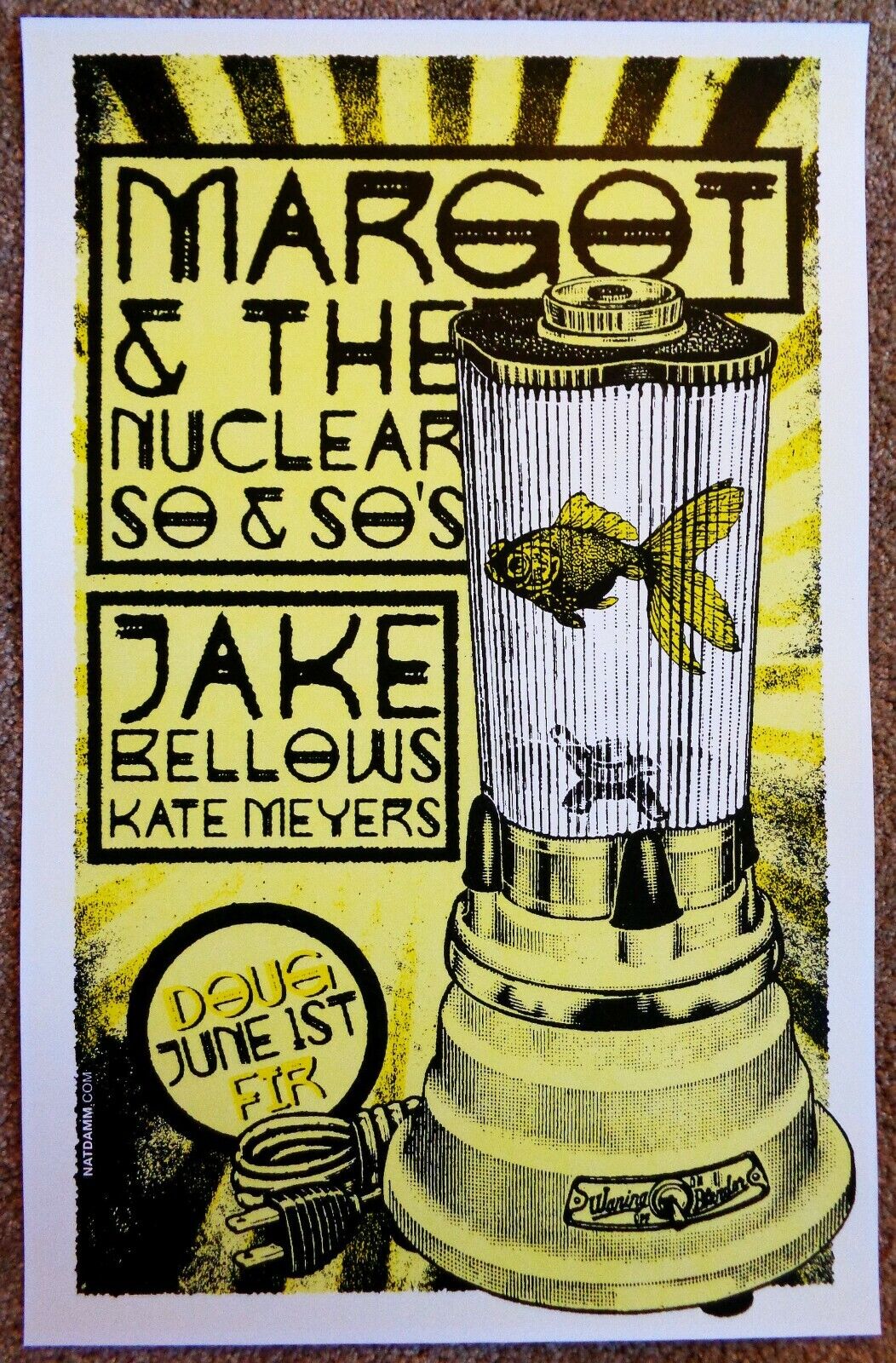 MARGOT & THE NUCLEAR SO AND SO’S 2014 Gig POSTER Portland Oregon Concert