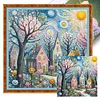Colorful Houses-14CT Stamped Cross Stitch 40*40cm/15.75*15.75in tapestrymarket