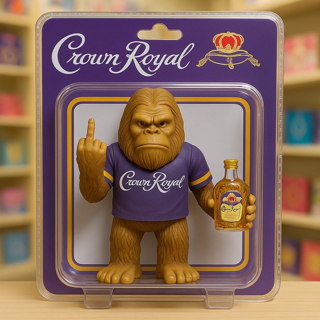 Funny Middle Finger Figure Whiskey Bigfoot