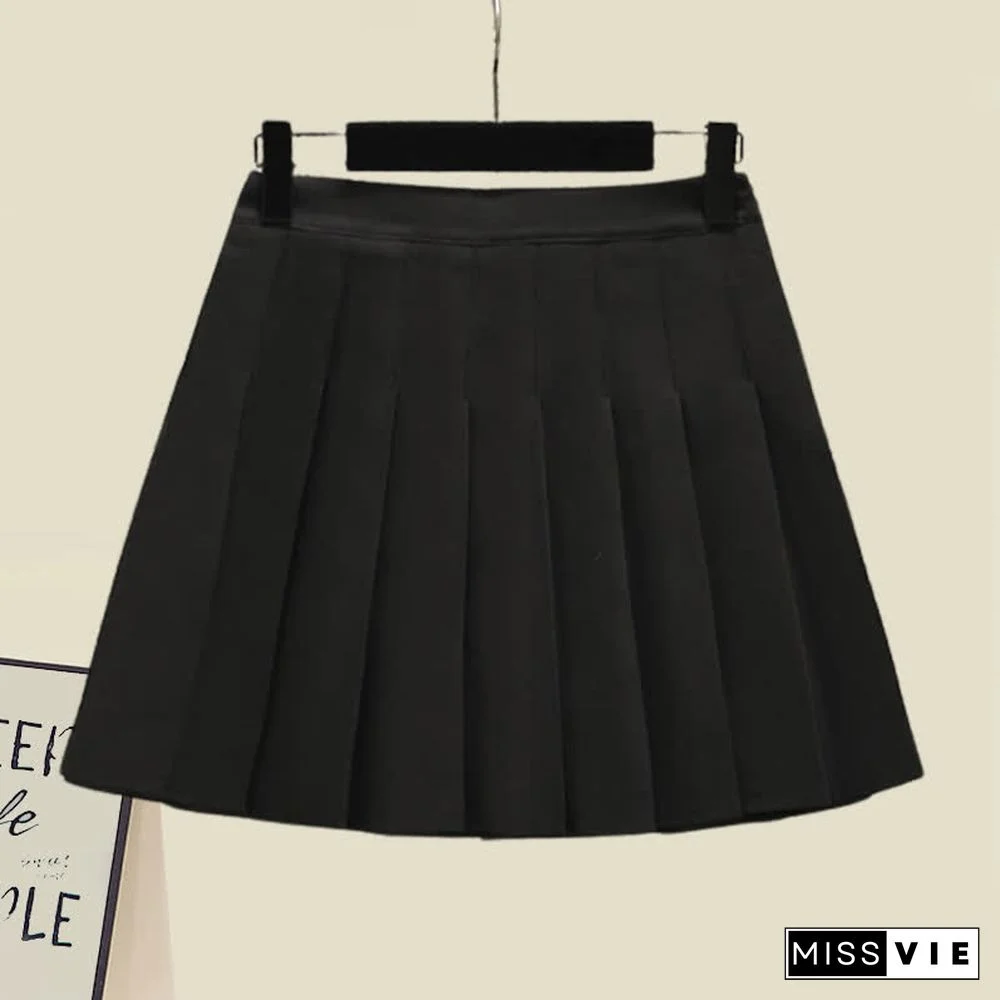 Lapel Shirt Pleated Skirt Two Piece Set
