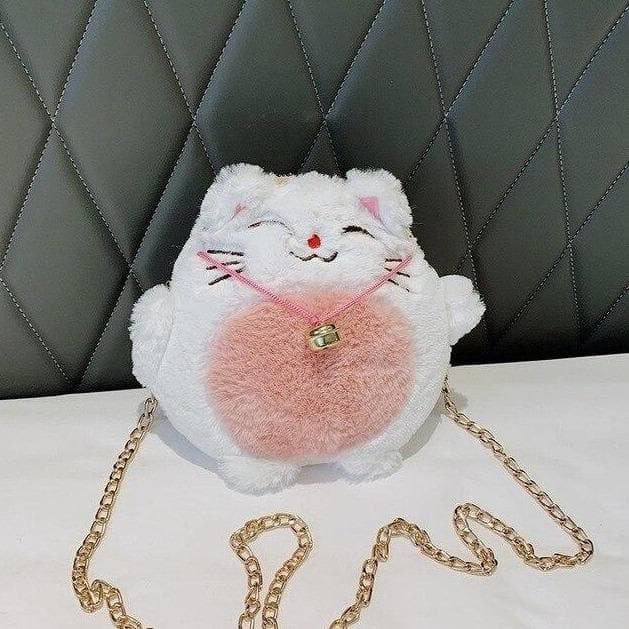 Cute Lucky Cat Plush Messenger Bag SP15034