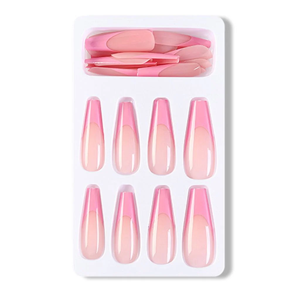 24pcs Fake nails with designs Long Coffin False Nails Ballerina Full Nail Art Tips Press on Nails Beauty Artificial Nails