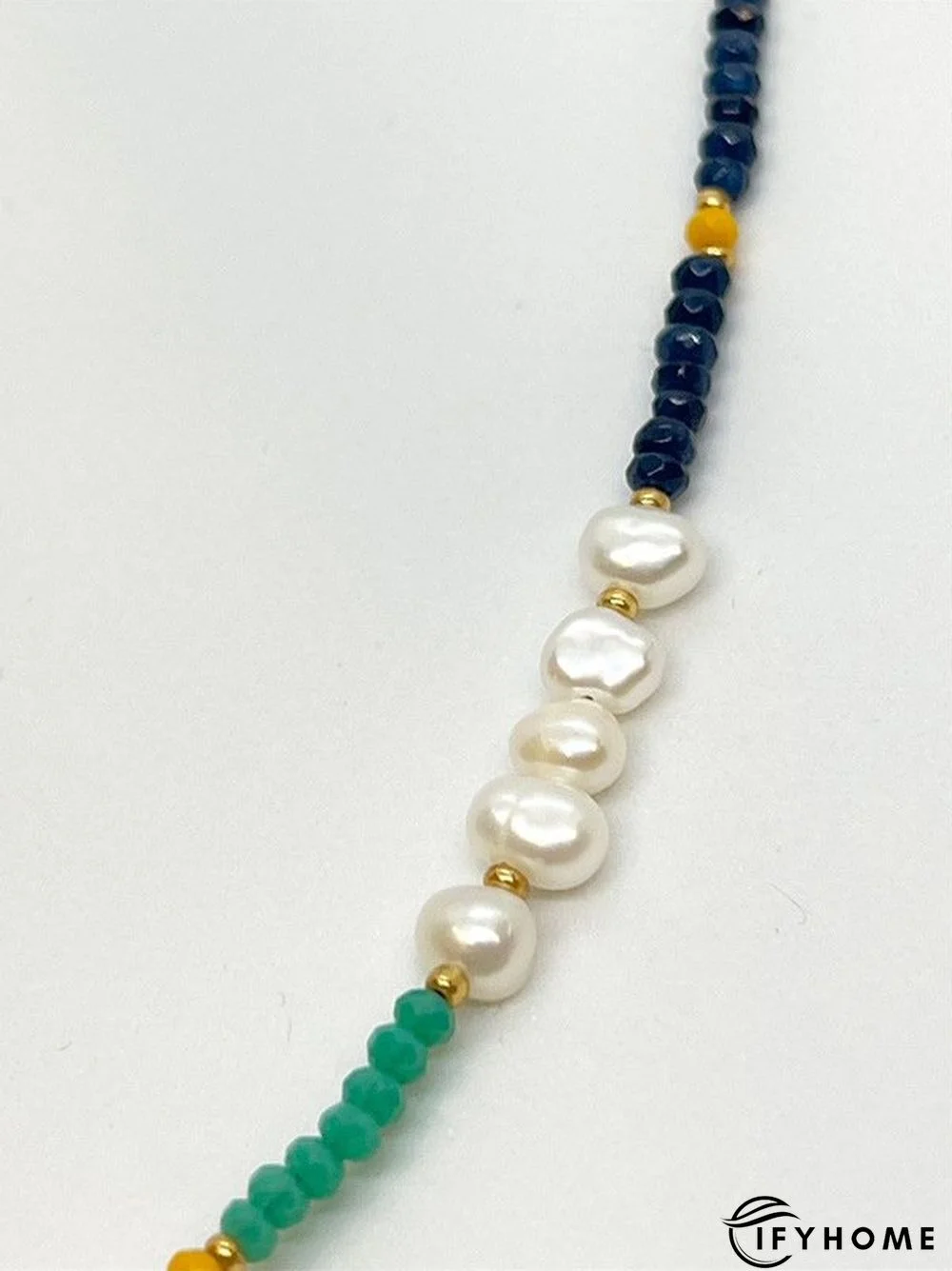 Boho Vacation Beaded Pearl Necklace Beach Dress Top Matching Jewelry | IFYHOME