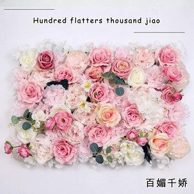 40x60cm Silk Rose Flower Champagne Artificial Flower DIY Wedding Decoration Flower Wall Panels Romantic Wedding Backdrop Decor 1118